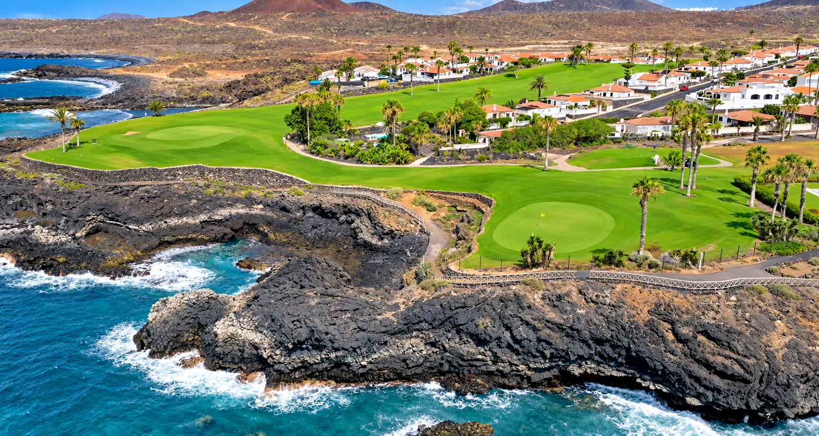 Amarilla Golf course beside the Atlantic Ocean in Tenerife
