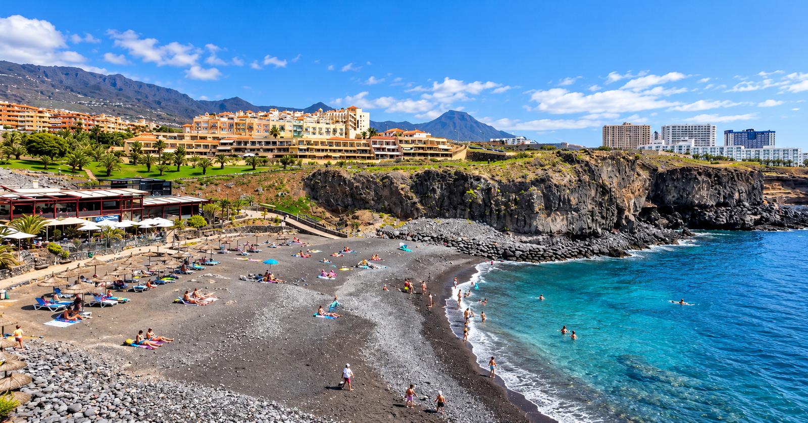 Volcanic beach and coastline in Callao Salvaje, Tenerife