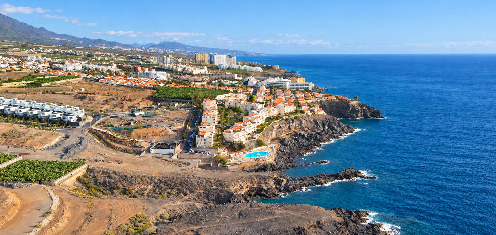 Aerial coastal view of Callao Salvaje, Tenerife